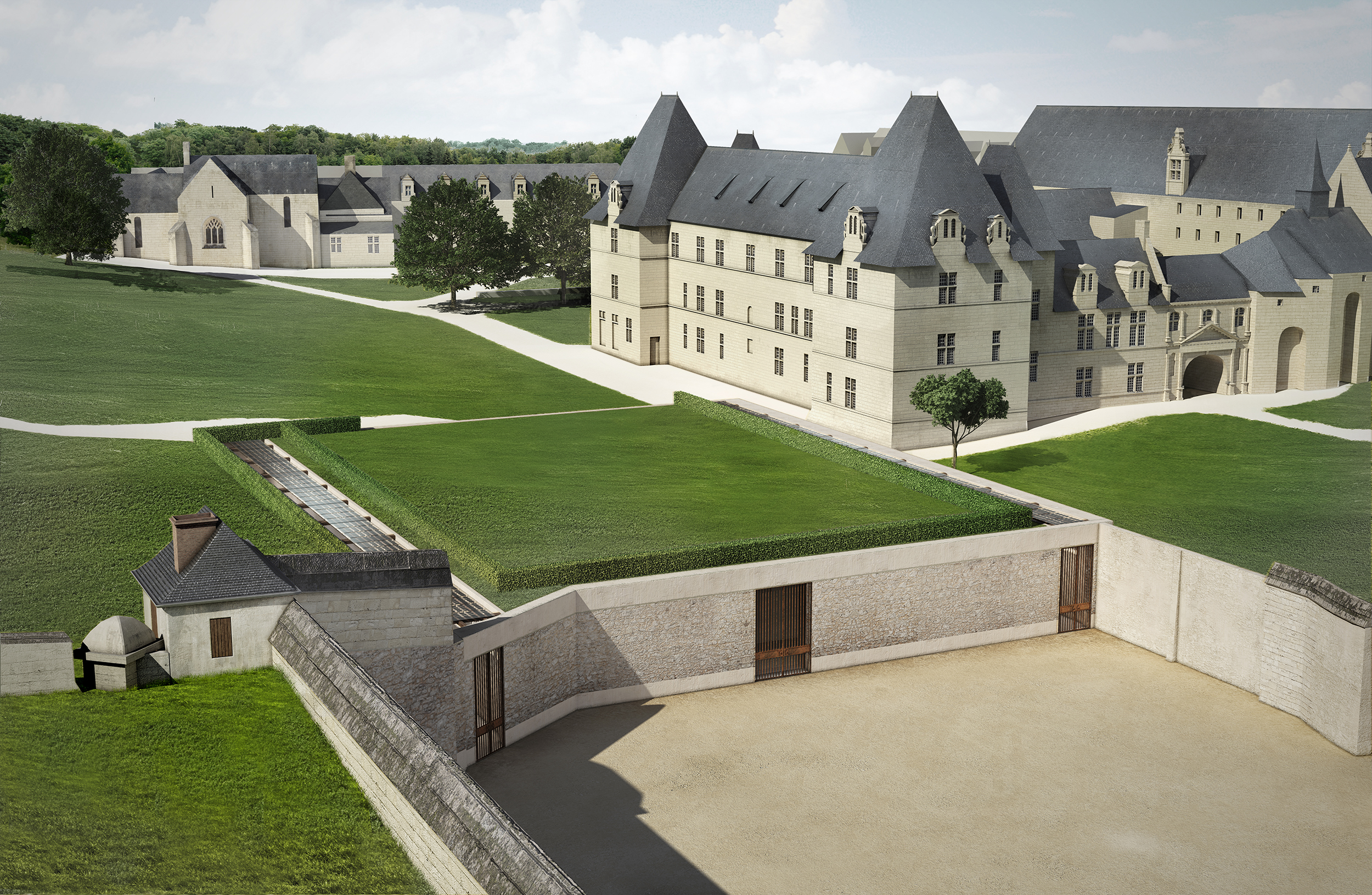 Illustration 3D Abbaye de Fontevraud par Dripmoon